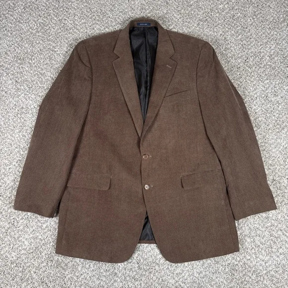 Ralph Lauren Blazer Mens 44L Brown Corduroy Polyester Blend Preppy Dark Academia