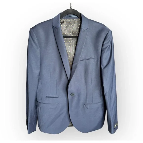 Label‎ Lab Men's Jacket Size 42R Slim Fit Navy Blue New