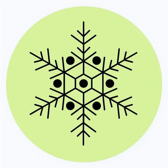 30 STICKERS - 2”‎ ROUND - SNOWFLAKE