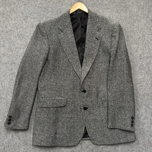 Vintage Roberto Vasalli 100% Silk Tweed Sport Coat Mens R42 Gray Yugoslavia‎