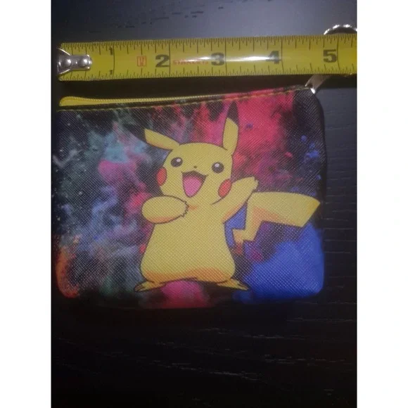 Pokemon Pikachu All Over Print ID Cardholder Coin Holder Keychain Wallet