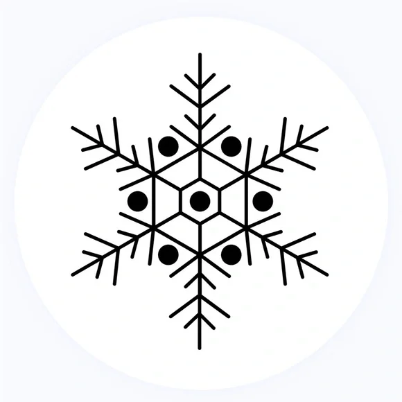 30 STICKERS - 2” ROUND - SNOWFLAKE