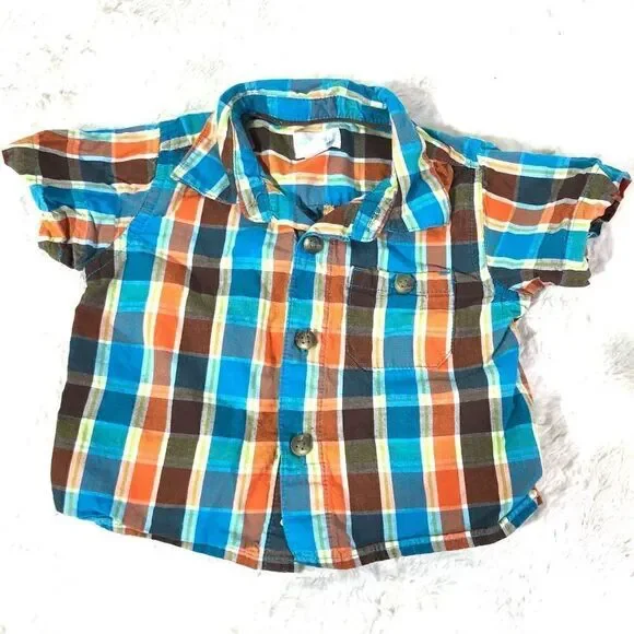 The Children's Place Infant's Button Down Plaid Shirt Size 3-6M
