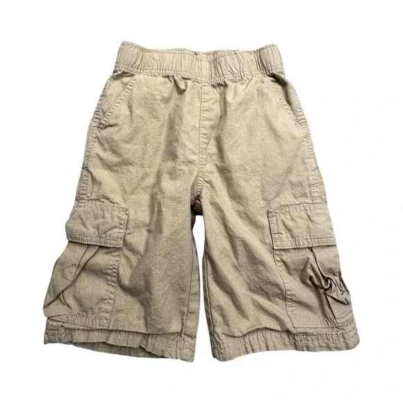 The Children's Place Cargo Shorts Boys 8 Slim Tan Khaki Pull On Elastic Waist