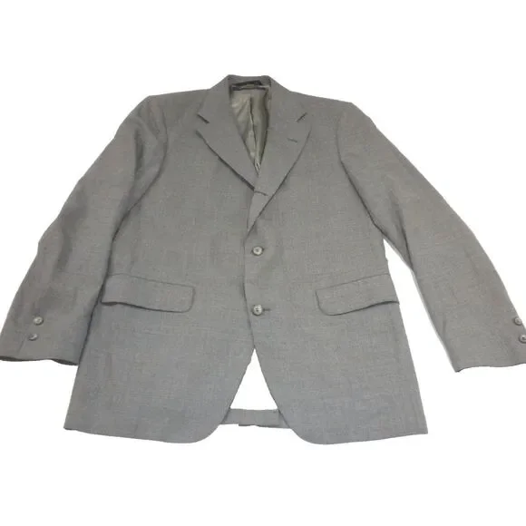 Brooks Brothers Sport Coat Mens 40 Gray Plaid 3 Button Lined Single Vent VTG USA
