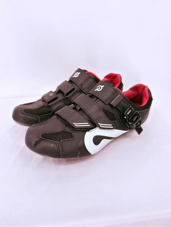 Peloton Cycling Shoes Size 42 EU Black Red Clip-In Spin Bike Shoes Delta Cleats