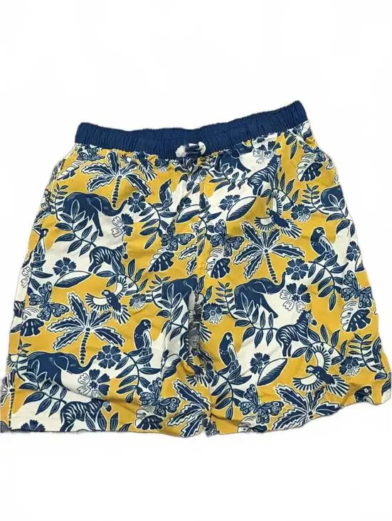 Mini Boden Boys Swim Shorts 11-12Y Yellow Blue