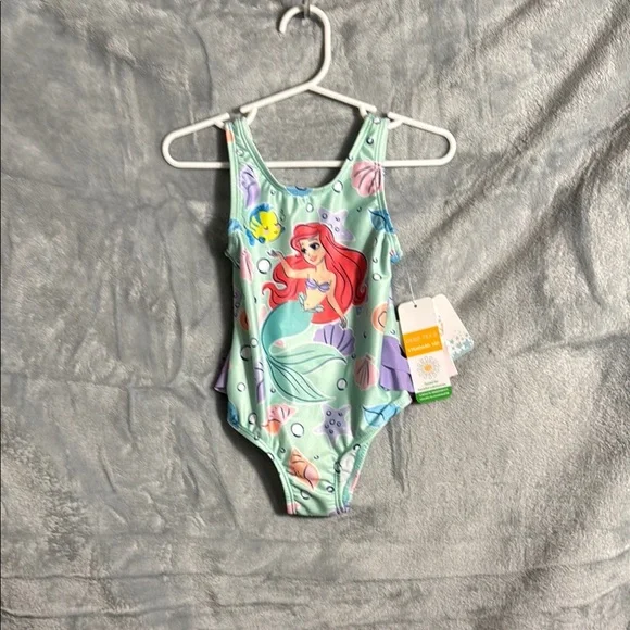 NWT Disney Ariel Kids Swimsuit girls  size 18m Green and‎ purple