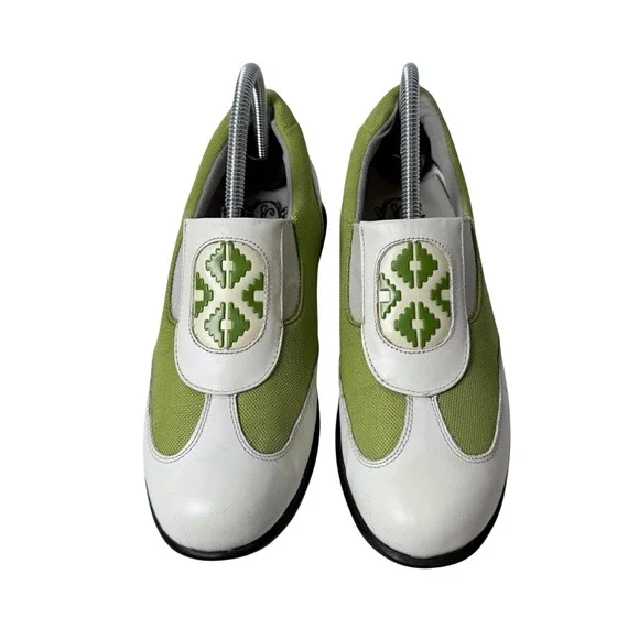 Sandbaggers Bali Women's Slip-On Golf Lime Green/White Golf Shoes 8.5