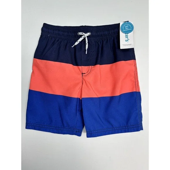 Carter's‎ Swim Trunks Toddler Boy Shorts Blue Pink Black 5T NWT- UPF50+