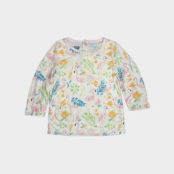Mud Pie Flamingo Leaf Pattern Swim Top