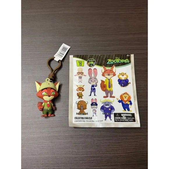Disney Zootopia Series 73 Figural Bag Clip Keychain - Young Nick
