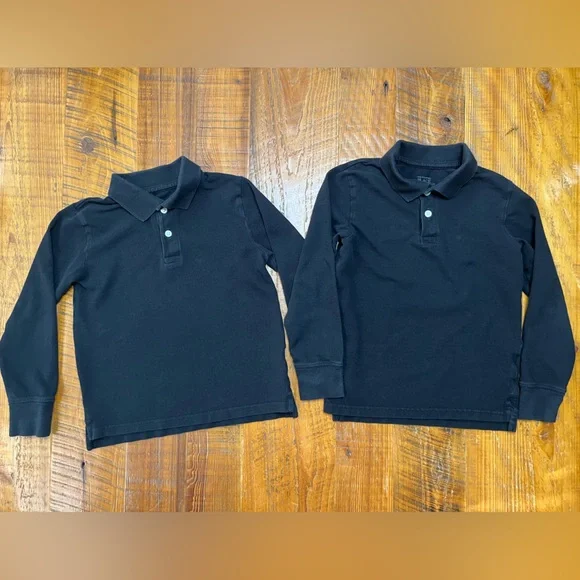 The Children’s Place Long Sleeve Uniform Polos (Bundle of 2) Size Medium 7-8