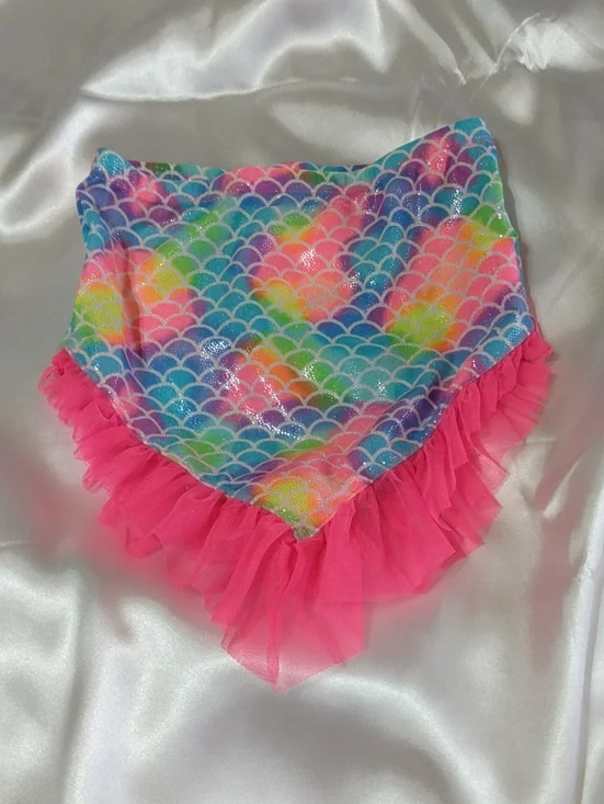 wonder nation Rainbow Mermaid Scale Swim Skirt/ Cover - 4T