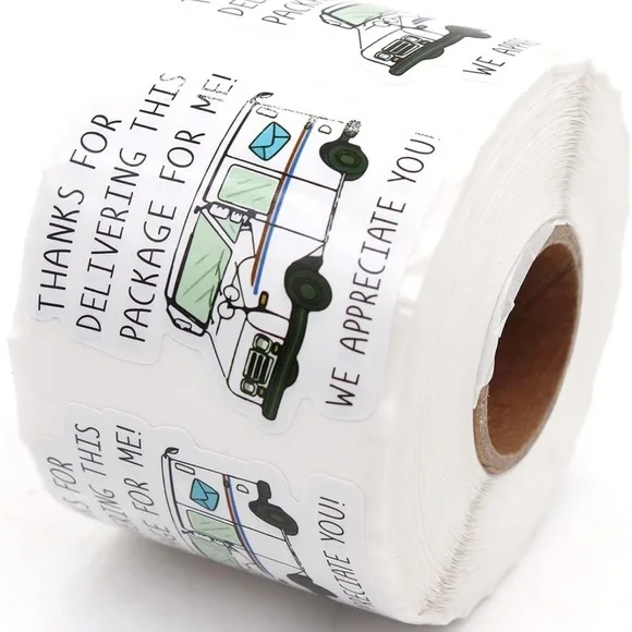 100 Thank You 1.6” Stickers Mail Carrier USPS Holiday Gratitude Mailing Stickers