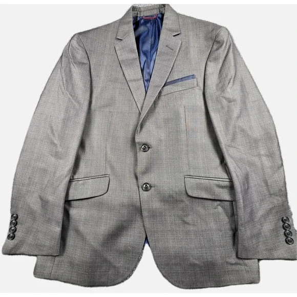 Billy London Sport Coat Blazer Men's 38 S‎ Gray Blue Lining Suit Jacket 2 Button