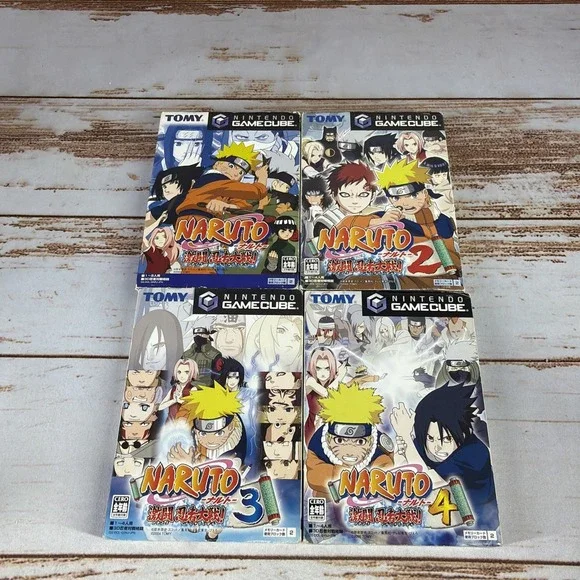 BOXED Naruto Clash of Ninja Gekitou Taisen 1 2 3 4 BUNDLE Set Japanese GameCube