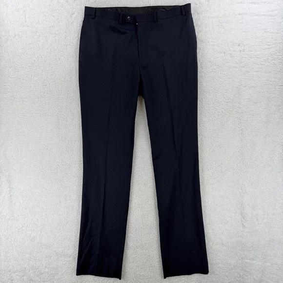 Calvin Klein Suit Pants Mens 39W Size 46 Navy Blue Wool‎ Unhemmed Formal NWT