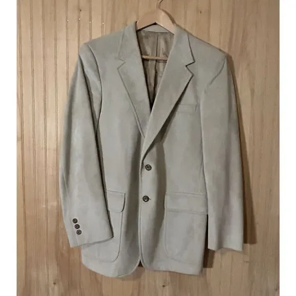 Judd's of Swampscott Men's 38R Oatmeal Ultra Suede Blazer Sport Coat Jacket