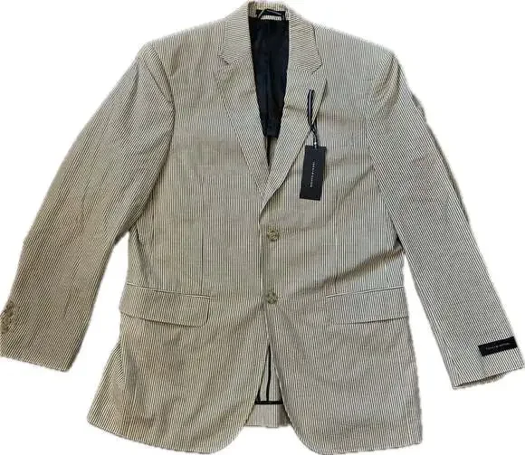 Tommy Hilfiger Men's NWT Striped Seersucker Two-Button Sport Coat Classic Preppy