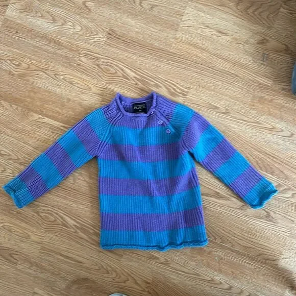 The Children's Place Girls Pullover Sweater Size 3T Purple Blue Knit Long Sleeve