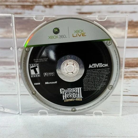 Guitar Hero III Legends of Rock Microsoft Xbox 360 Disc Only Used