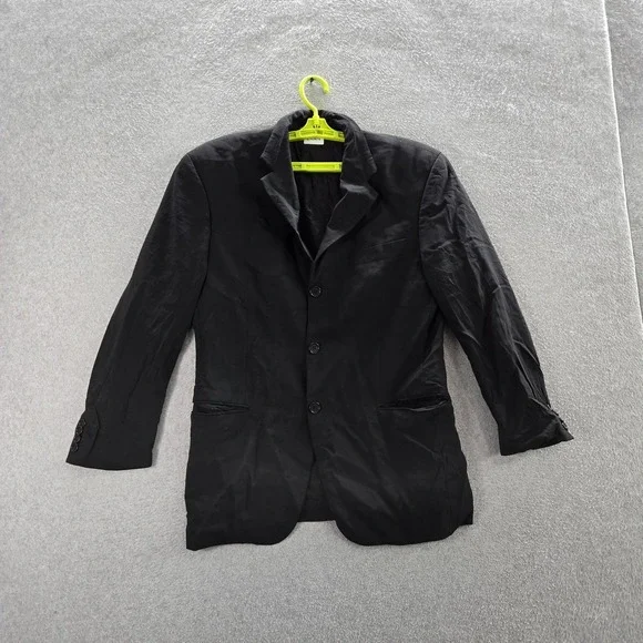 VINTAGE Hugo‎ Boss Men Blazer 38S Black Wool Suit Jacket Button Long Sleeve
