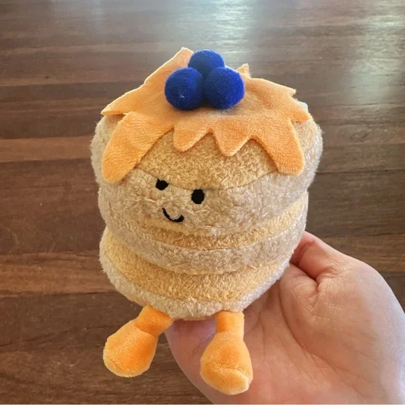 Cute Pancake Plush Keychain Kawaii Food Charm Soft Stacked Pancakes New