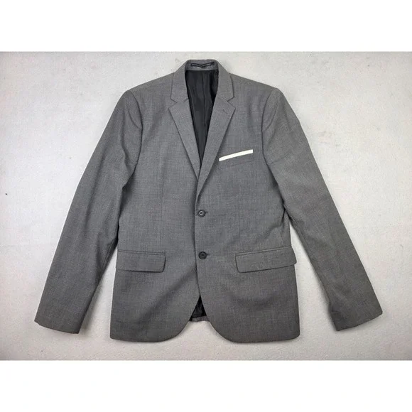 H&M Sport Coat Blazer‎ 40R Mens Dark Grey Suit Jacket Two Button Formal