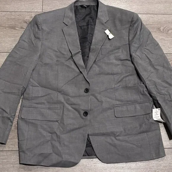 J.M Haggar Classic Fit Stretch Blazer Mens 44S Gray NWT‎