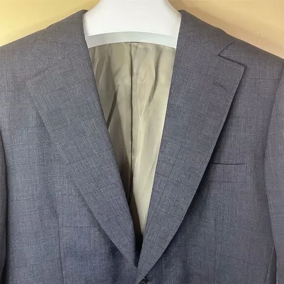 Paul Stuart Wool Gray Men's‎ Check Wool Sport Coat Blazer Size 41/35 Formal Work