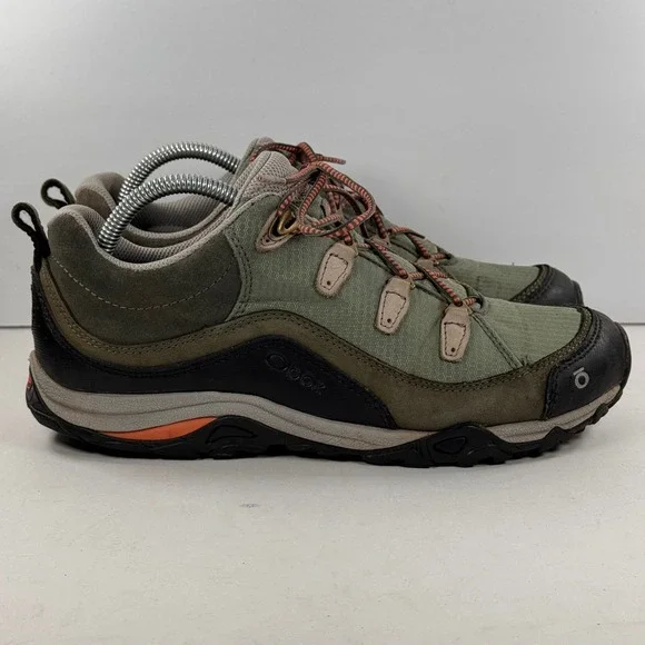 Oboz Sawtooth Low Hiking Shoes Womens 9.5 Green Brown Trail Sneakers 71702