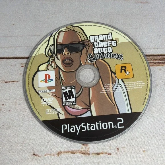 Grand Theft Auto San Andreas PS2 Black Label Disc Only