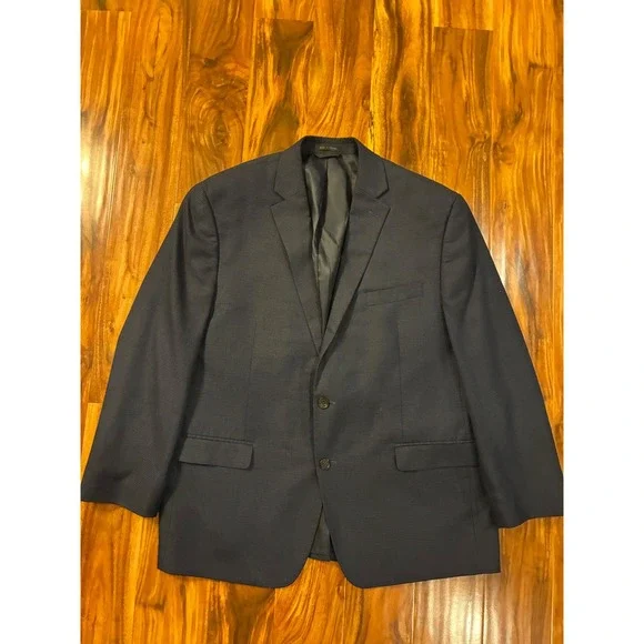 Lauren Ralph Lauren Mens 46R Navy Blue Micro Houndstooth‎ Blazer Jacket Regular