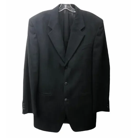 Bachrach Black Micro Suede Sport Coat Suit Jacket 42L T