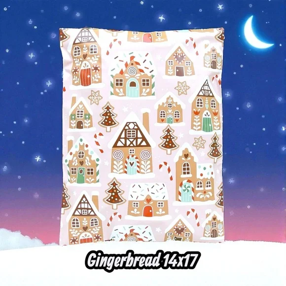 Gingerbread Village 14x17 Poly Mailers 25 Pack
