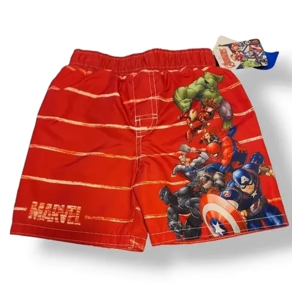 Marvel Avengers Character Boys Swim Trunks Quick Drying‎ Swimwear, NWT