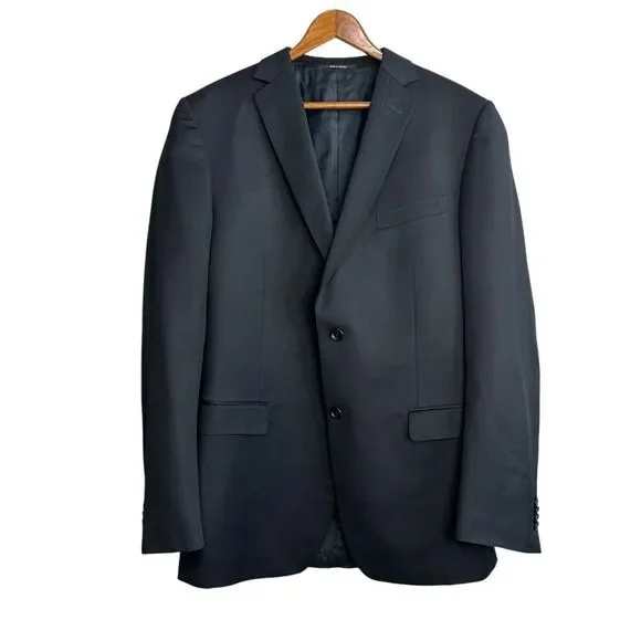 Z Zegna Black Wool Mohair Blazer Mens IT 54L / US 44 Long sport Coat Ermenegildo