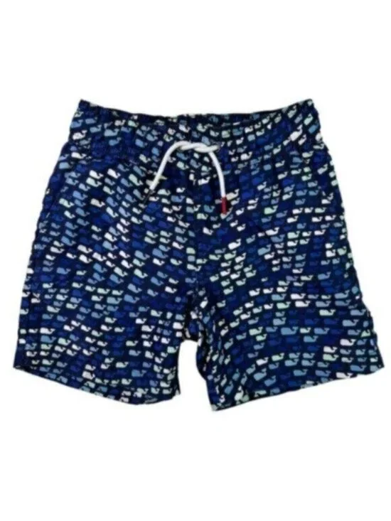Vineyard Vines | Blue Whale Print Boy's Swim Trunk Size XS
