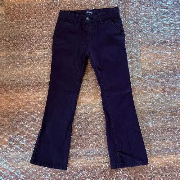 The Children's Place school uniform pants. Girls SZ 6 navy blue. Flare leg
