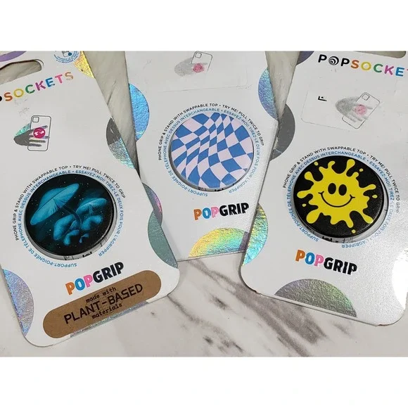 LOT 3 PopSockets Cell‎ Phone Grip mushrooms psychedelic hippie teen boy