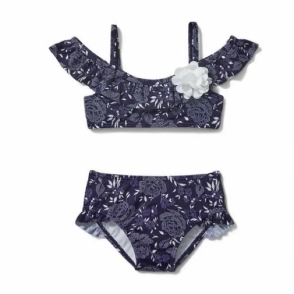 Janie and Jack Navy Floral Swimsuit 18-24 M