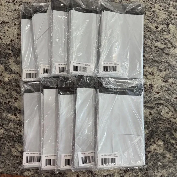 1000 Count 6x9 Poly Mailers White Self Seal Shipping Bags Bulk 10 Packs of 100