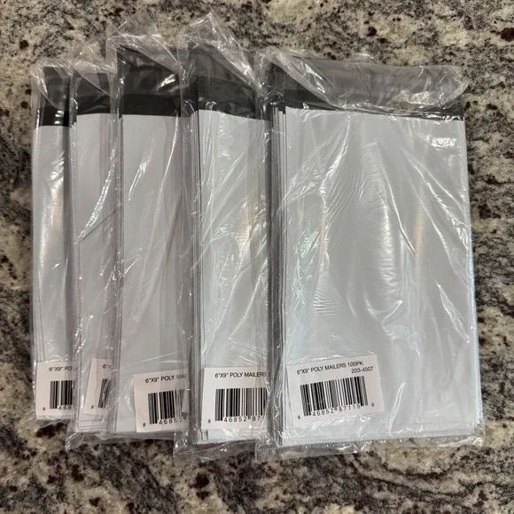 500 Count 6x9 White Poly Mailers Shipping Envelopes Self Seal 5 Packs 203-4507