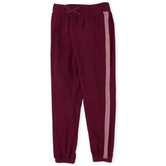 The Children's Place Girls Burgundy Jogger Sweat Pants Kid's Size Medium 7/8