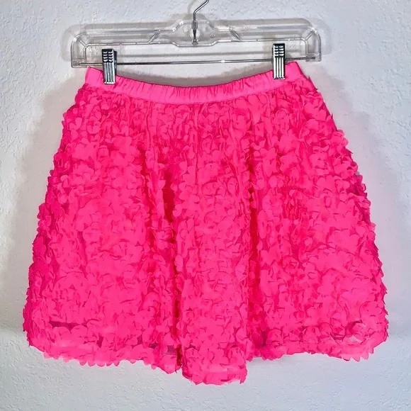 The Children’s Place Neon Berry Flower Skirt Size Large NWT Pink 3D Floral