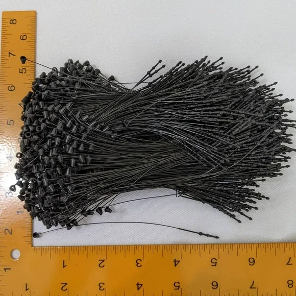 5 inch 1000 Pcs Black Hang Tag String Snap Lock Pin Loop Fastener Hook Ties