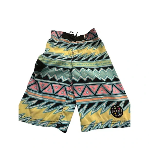 Maui And Sons Board Shorts Boys Sz 10/12 Beach Pool Swimming‎ Surfing Multicolor