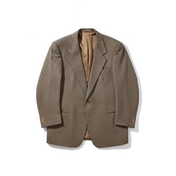 Linea Trussini Nuova Brown Micro Pattern Wool‎ Blazer, Men's 40R Sport Coat