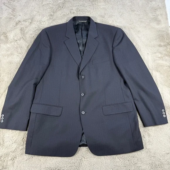 Paul Dione Mens Blazer Sport Coat 44R Regular Fit Pinstripe Wool Luxe CT Career‎